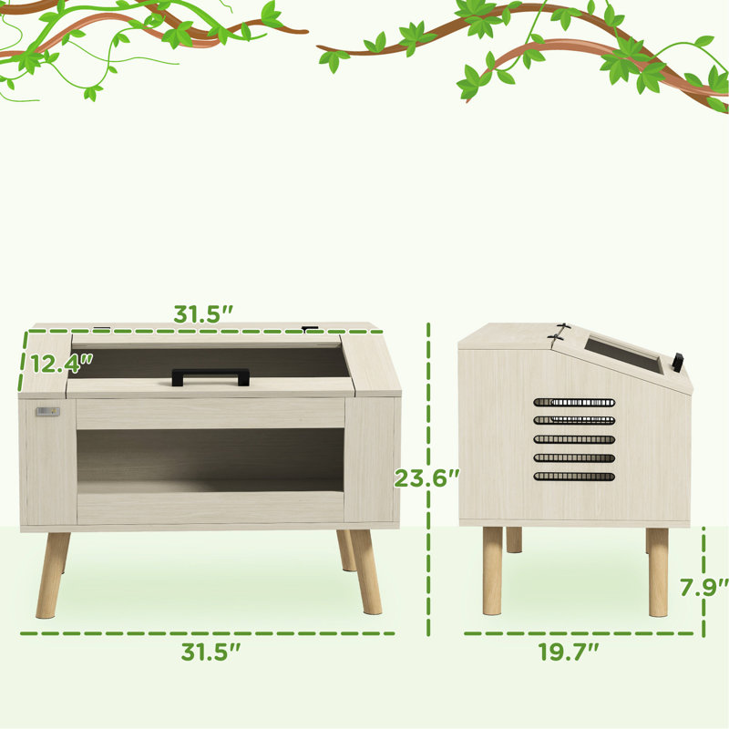 29 Gallon Reptile Tank With Air Flow System - Proper Ventilation Terrarium Customizable Layout For Enthusiasts