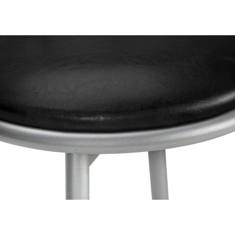Barstool, Set Of 2, Swivel, Bar Height, Black