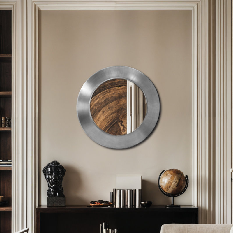 Miroir Lopp, H 24 po x l 24 po, Argent argent
