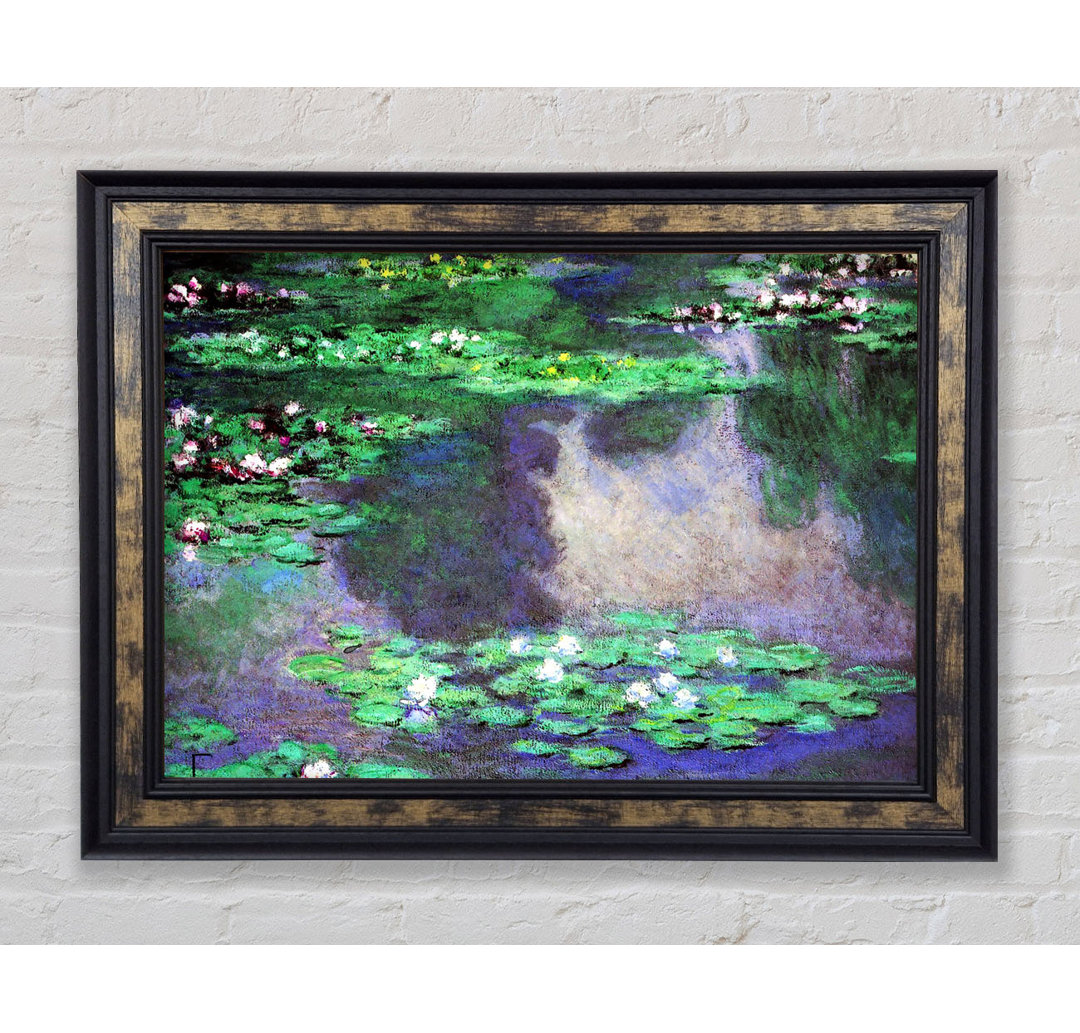 Gerahmtes Leinwandbild Sea Roses Water Landscape von Monet