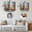 «Whimsical Meadows Flowers Collage», ensemble de 3 impressions florales en métal-353013943