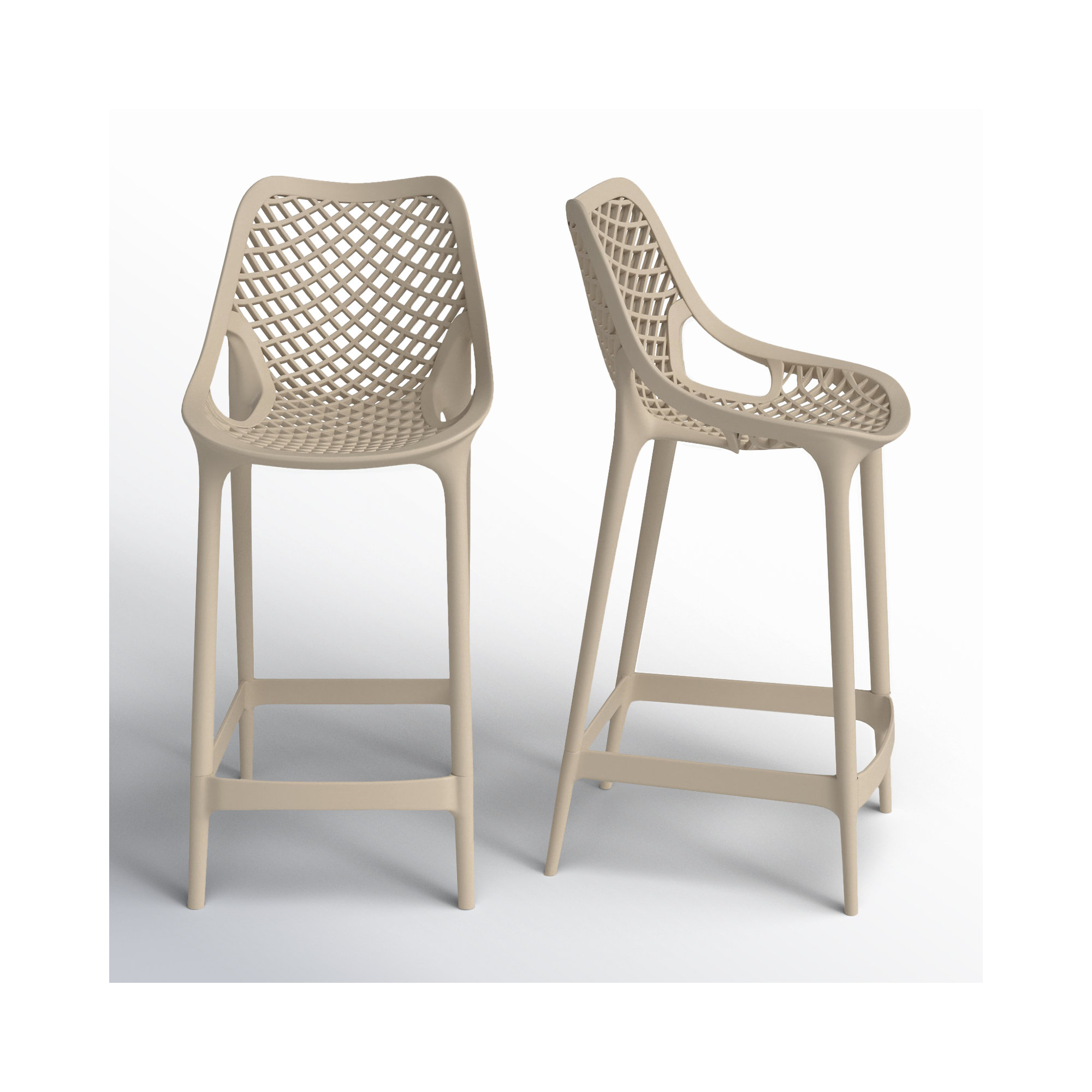 Farrah Patio Bar Stool, Taupe, 25.6"