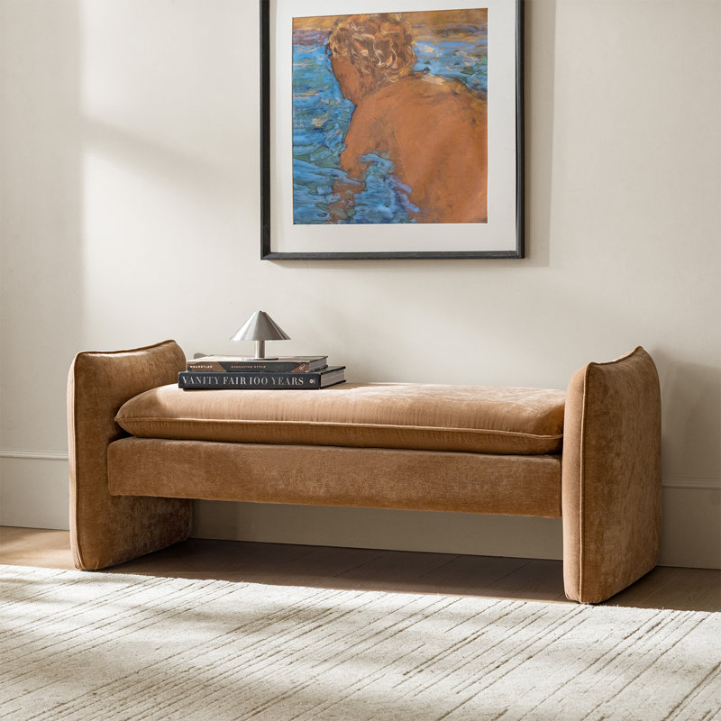 Banc rembourré Arlesia, Caramel