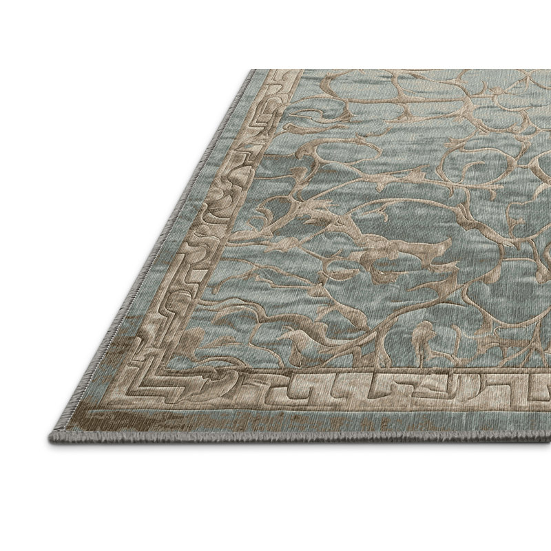 Tapis gris lavable à la machine, Rectangle 2 pi x 3 pi
