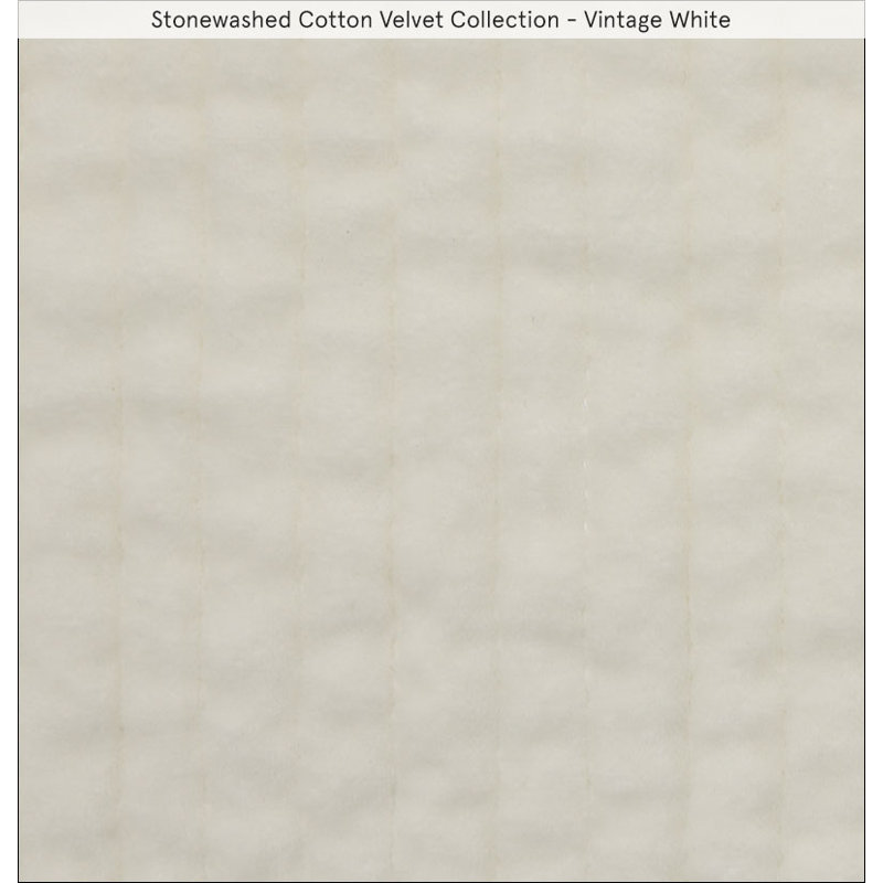 Stonewashed Cotton Velvet Modern Rustic Quilt Set, Vintage White, King Quilt  + 2 King Shams