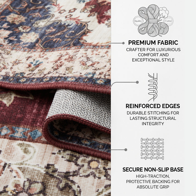 Cashmere Machine Tufted Area Rug ( Low-Pile Traditional), Rectangle 60 x 110 cm