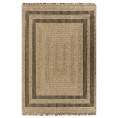 Tapis intérieur/extérieur moderne géométrique noir de l'Inde