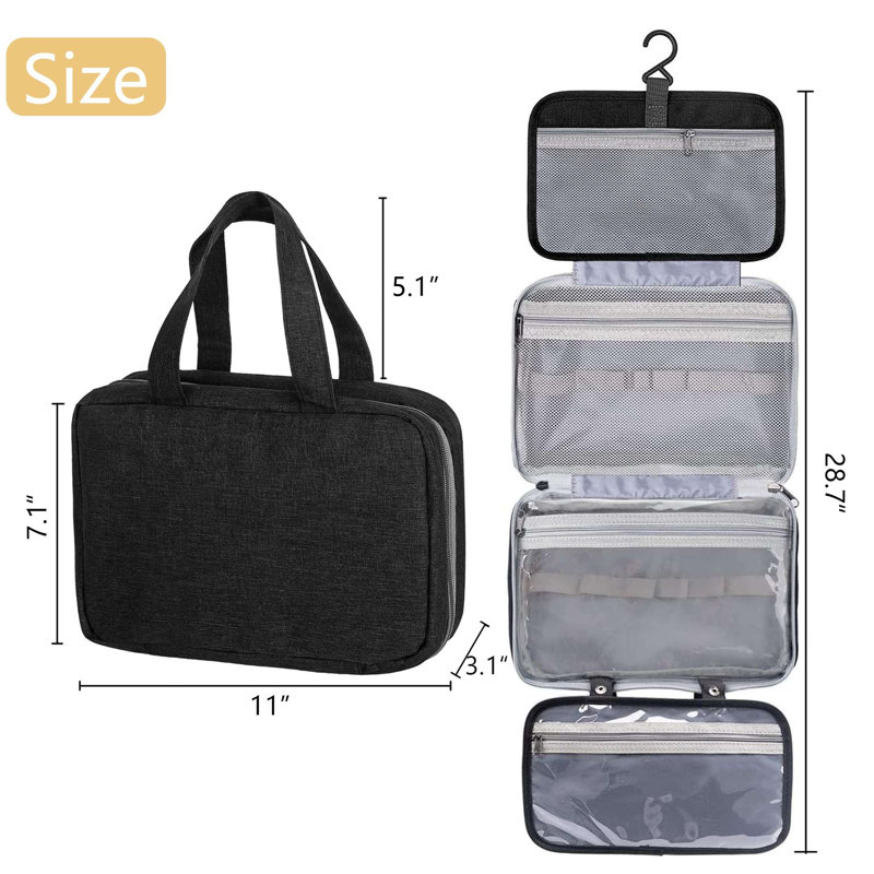 Organisateur de maquillage à 4 compartiments Dwyer, Noir, noir, noir, noir