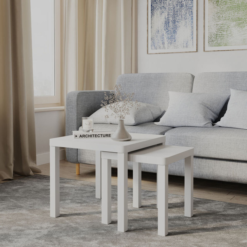 2 - Piece Living Room Table Set, White
