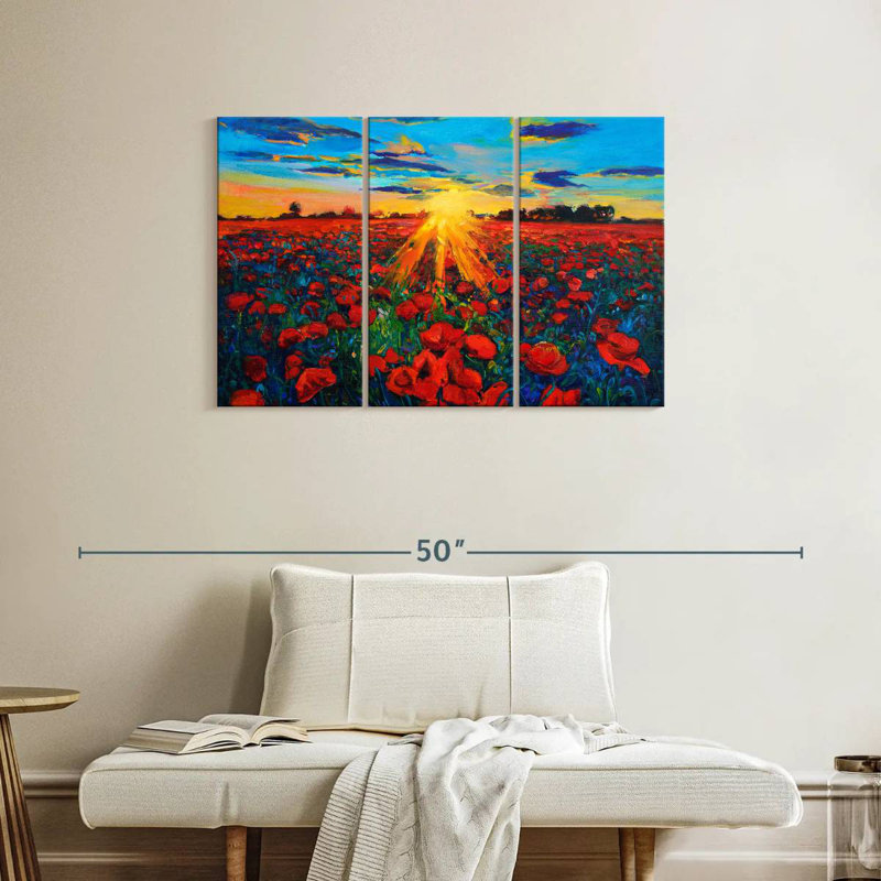 Alvord Poppy Field Golden Hour, H 24 po x l 38 po