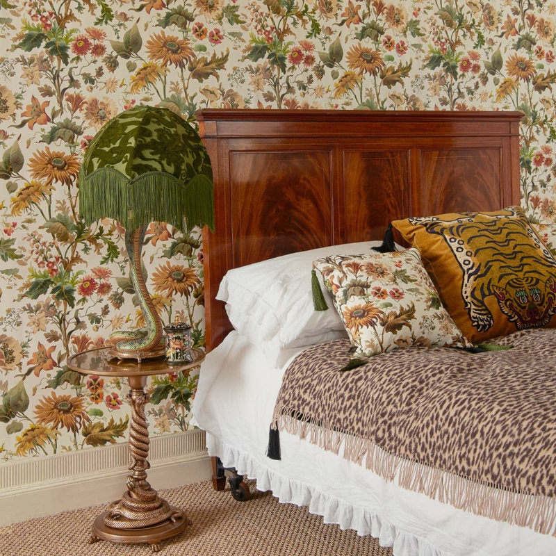 Avalon 9.84' L x 70.8" W Wallpaper Roll, Yellow/Green/Cream
