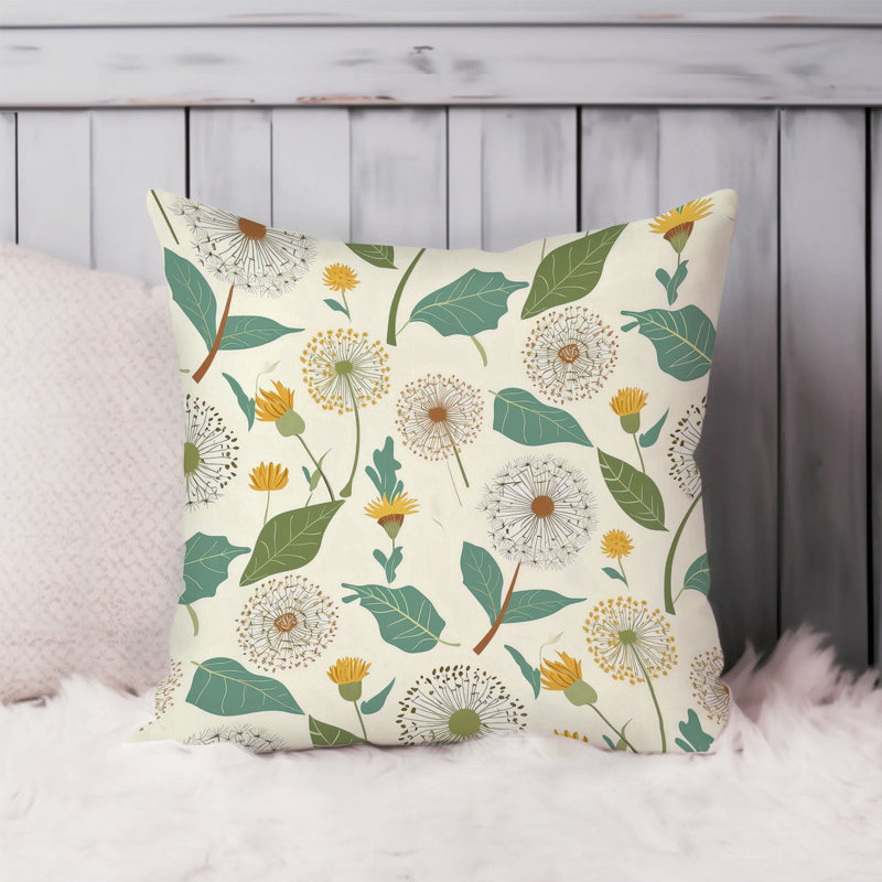Animals William Morris Birds Damask Pattern I Cottage, 16" H x 16" W, Botanical Spring Dandelions XII Modern Cottage