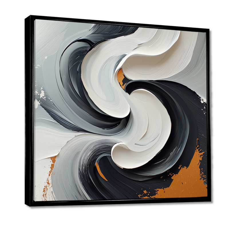 «Nyonna Abstract Perspectives Of The Dark And The Light IV» - Art mural moderne transitionnel abstrait, H 36 po x l 36 po