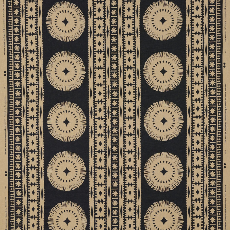 Schumacher x Mary McDonald Bora Bora Print Fabric, Lava Black