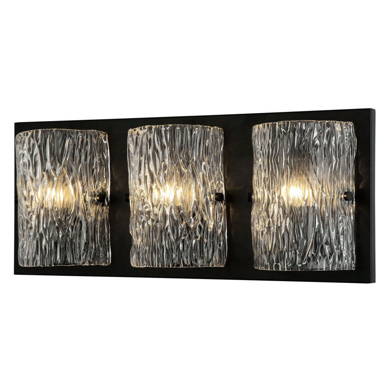 Morgan 3-Lt Bath/Vanity Light - Black, Black, 9.8"H x 23"W x 3.8"D, 3