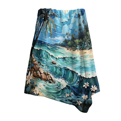 Coastal Island Escape - Coastal Beach Throw Blanket For Couch
