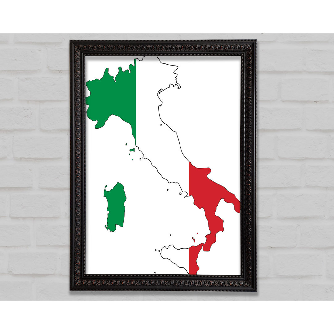 Italien Flagge Karte - Drucken