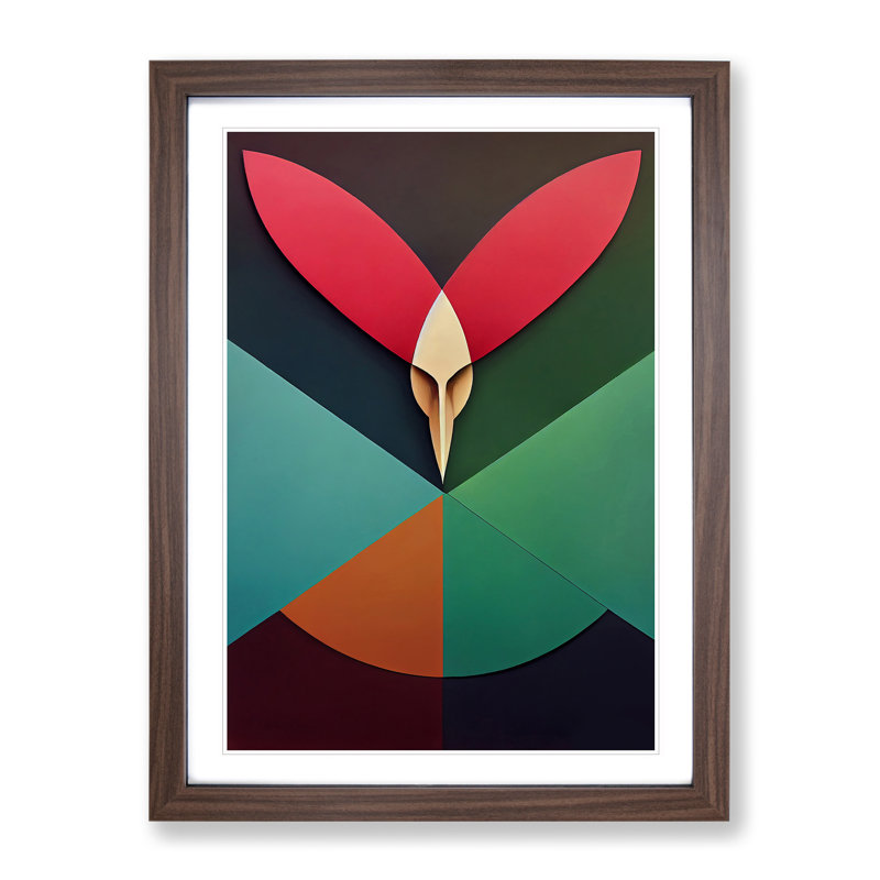 Unbeatable Abstract Art - Wall Art, 48cm H x 36cm W, Walnut Picture Frame, White