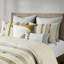 Édredon 3 pièces gris / jaune double / grand, imprimé 100% coton rayé, rembourrage, literie distinctive avec imprimé et attrayant