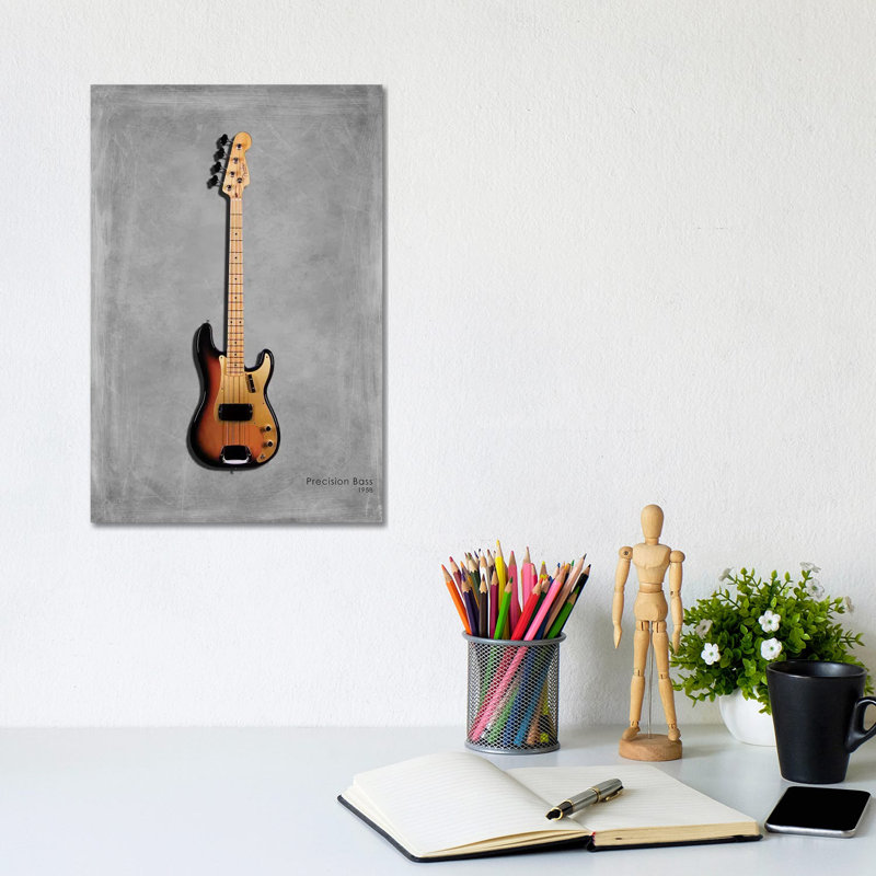 Fender Precision Bass '58 by Mark Rogan - Wrapped Canvas Print, 20.32 cm H x 30.48 cm W
