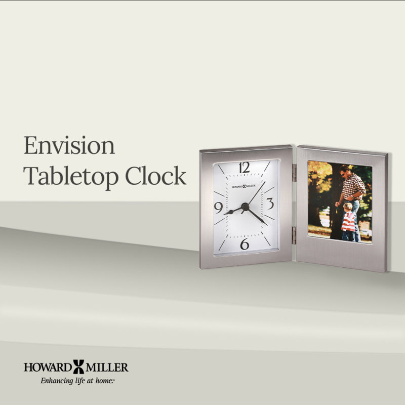 Envision Table Clocks Analog Quartz in Brushed Aluminum