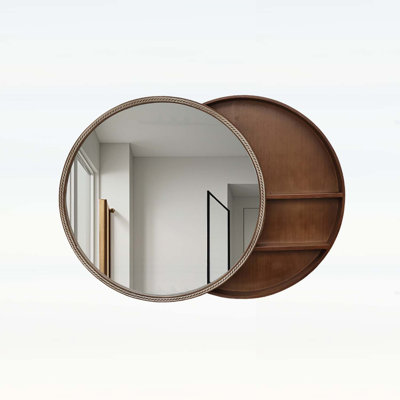 Sliding Round Wall Mirror Cabinet