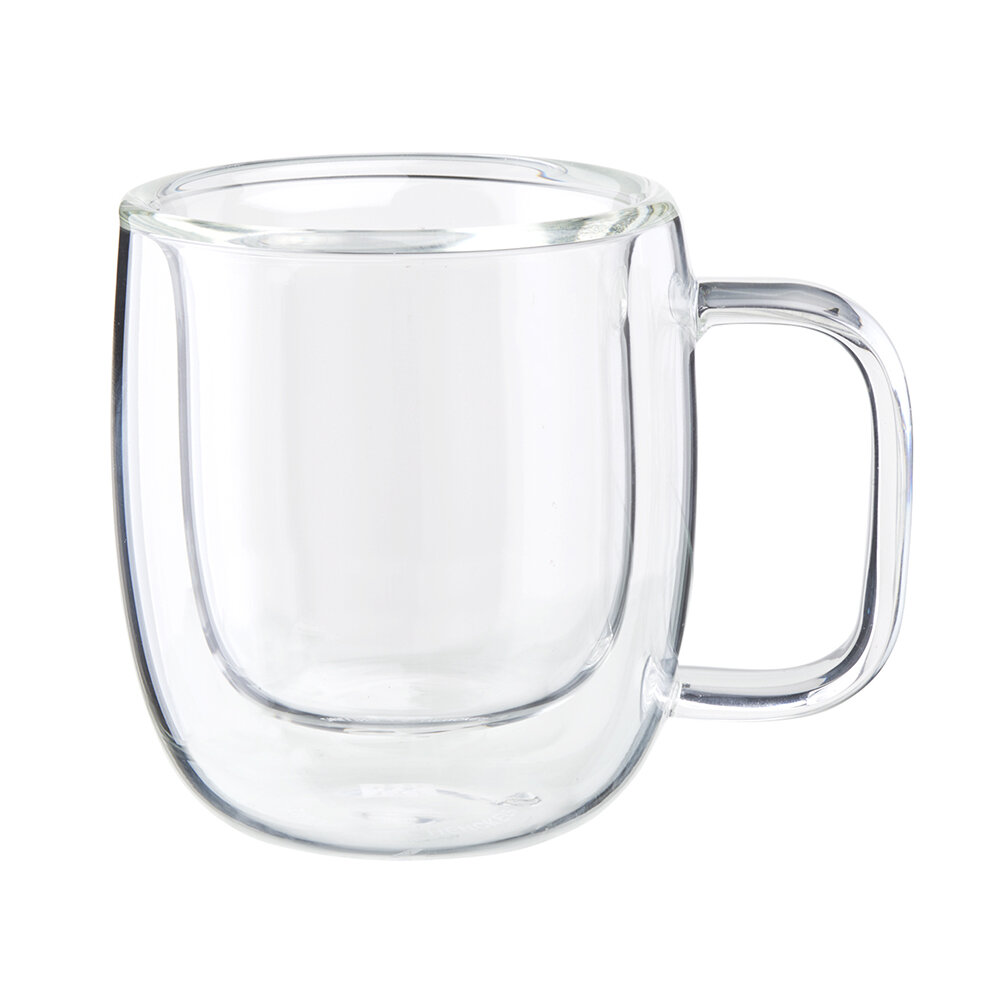 ZWILLING JA Henckels Cappuccino Glass Mug Set, Clear, 2-pc
