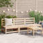Brayden Studio Garden Sofas Armless 3 Pcs 70X70x67 Cm Solid Wood-680091823