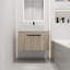 Meuble-lavabo de 30 po avec lavabo mural en céramique, chêne blanc, porte à fermeture silencieuse, espace de rangement abondant dans le bassin en chêne, fermeture en douceur abondante