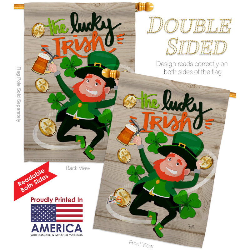 Le 2 côtés de polyester 40 x 28 po irish spring the the chance spring st patrick ensemble de drapeau