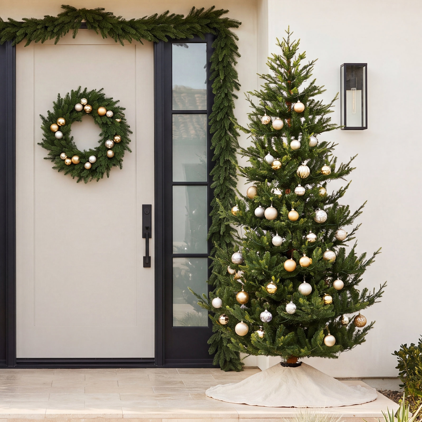 Mcdaniel Slim Flocked Pre-Lit Fir Christmas Tree, 7.5'