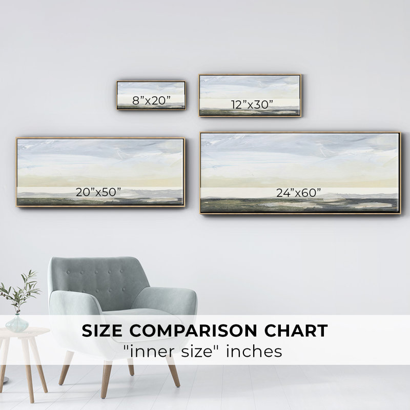 Green Ridge I- Framed Canvas, 12" H x 30" W