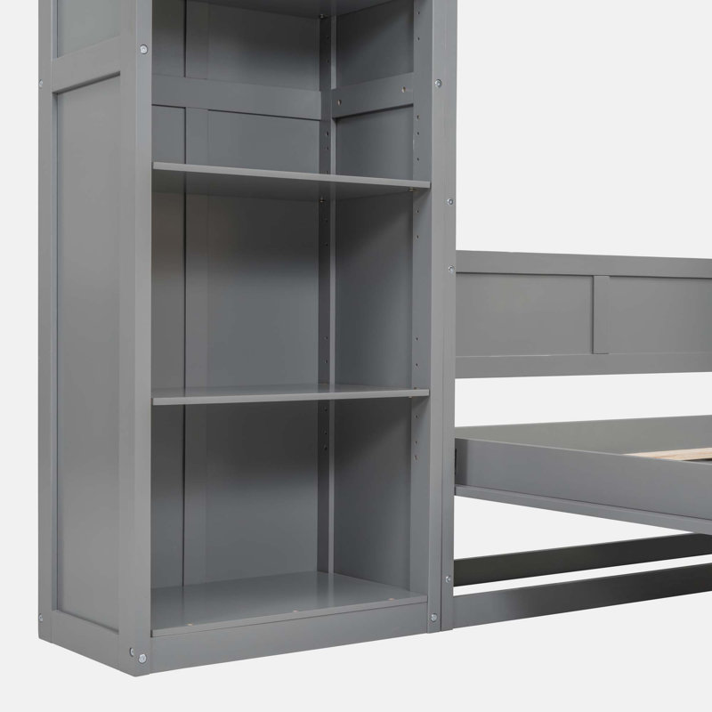 Lit escamotable en bois massif Mirosavka, Double, Gris