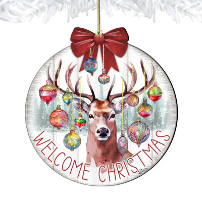 Ornement en bois Welcome Christmas