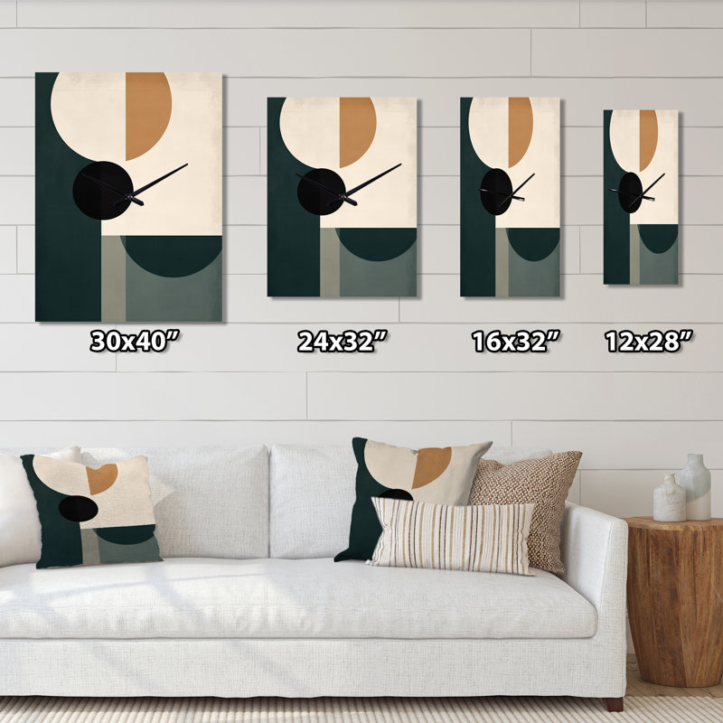 Horloge murale Mid Mid Century, H 28 po x l 12 po x P 1 po