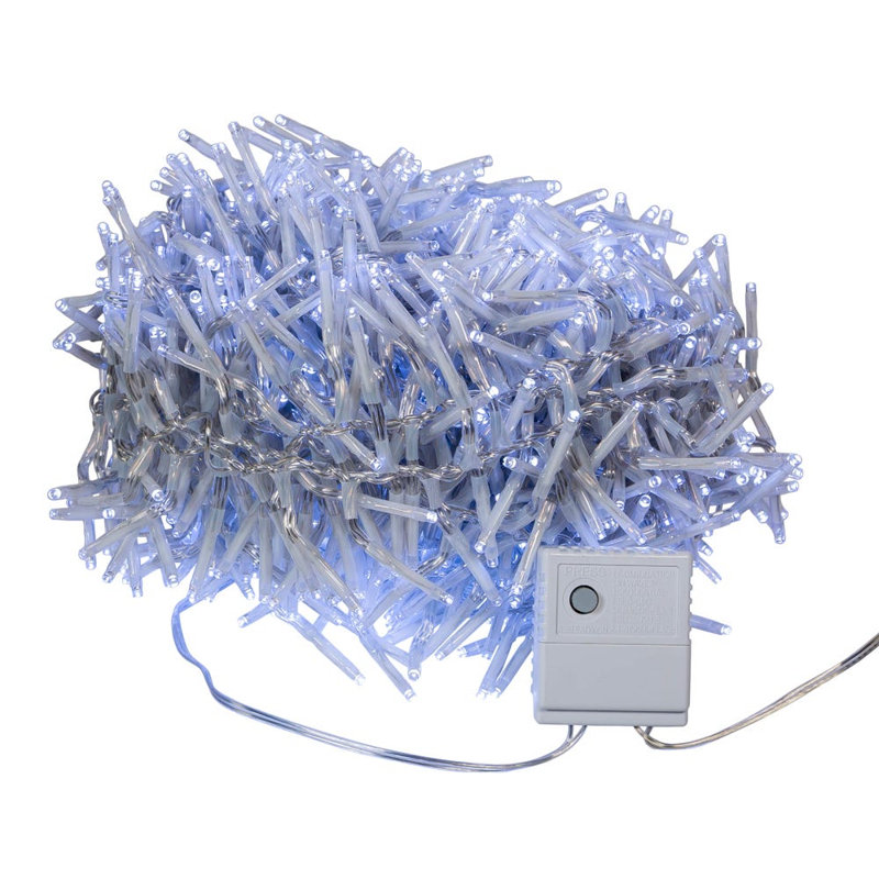 Kurt Adler 1000-Light 32.8-Foot LED Cluster Garland, Cool White