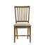 Ensemble de 2 chaises d'appoint en lin brun clair et chêne vieilli Wallace II