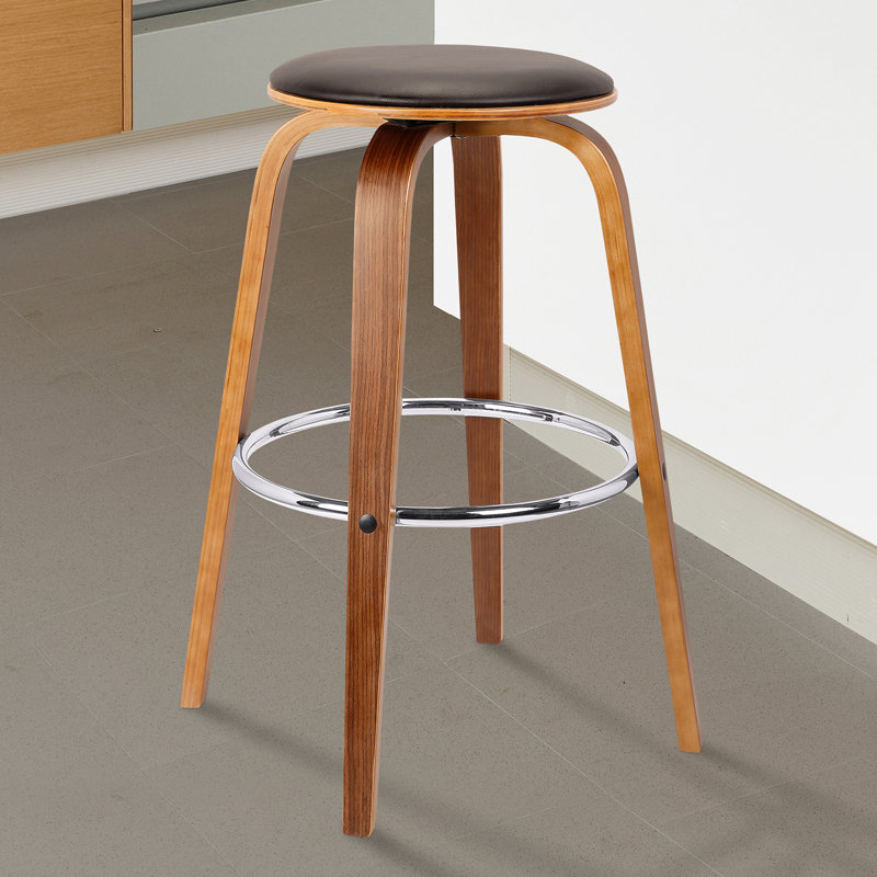 Swivel Upholstered Counter Stool, 73.66cm H x 43.18cm W x 43.18cm D, Brown