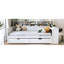 Lit de jour en bois pleine grandeur avec tablettes polyvalentes et bureau d'étude, système de rangement efficace blanc antique-1800190426
