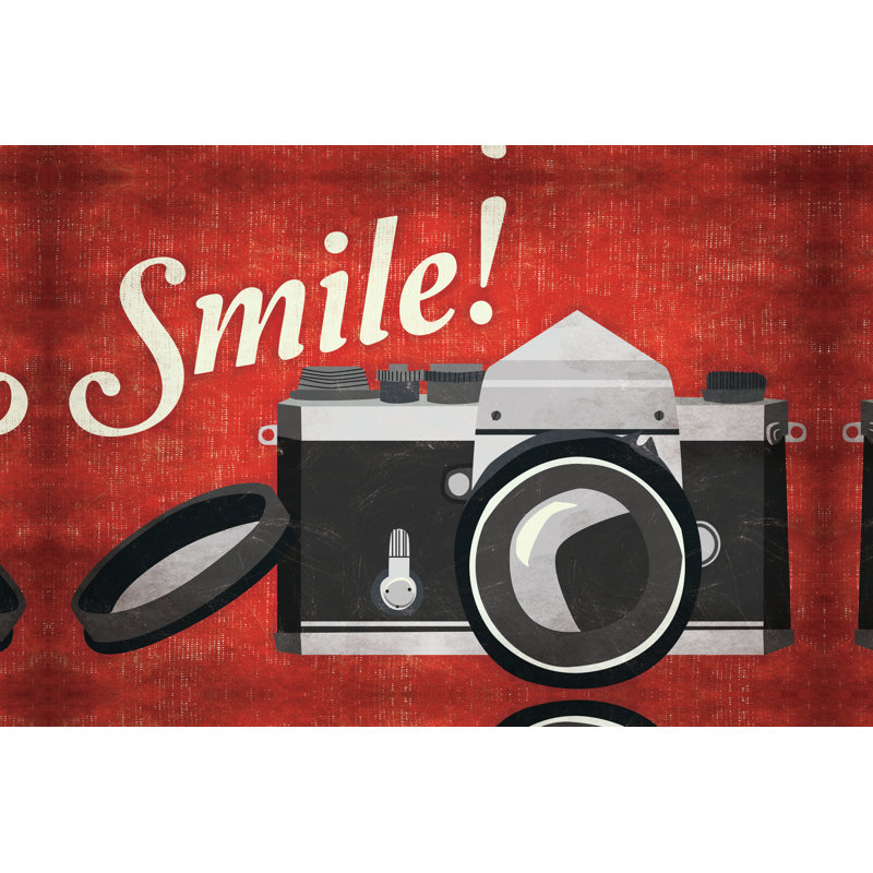 Smile Camera Retro - Wrapped Canvas Print, 51cm H x 76cm W x 3.8cm D