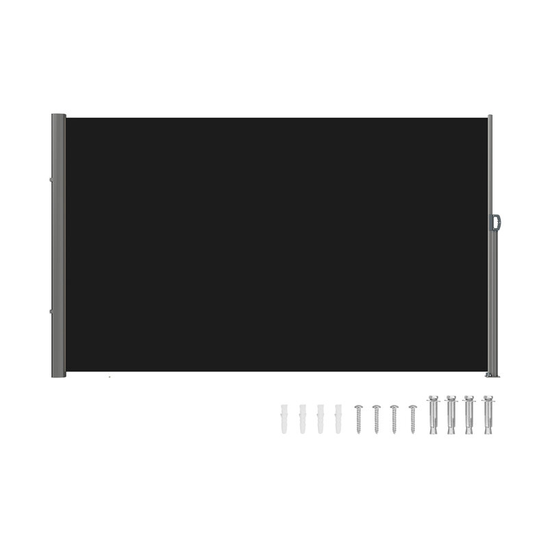 VEVOR 10cm D Polyester Cover Retractable Patio Awning, 160cm H x 300cm W x 10cm D, Black