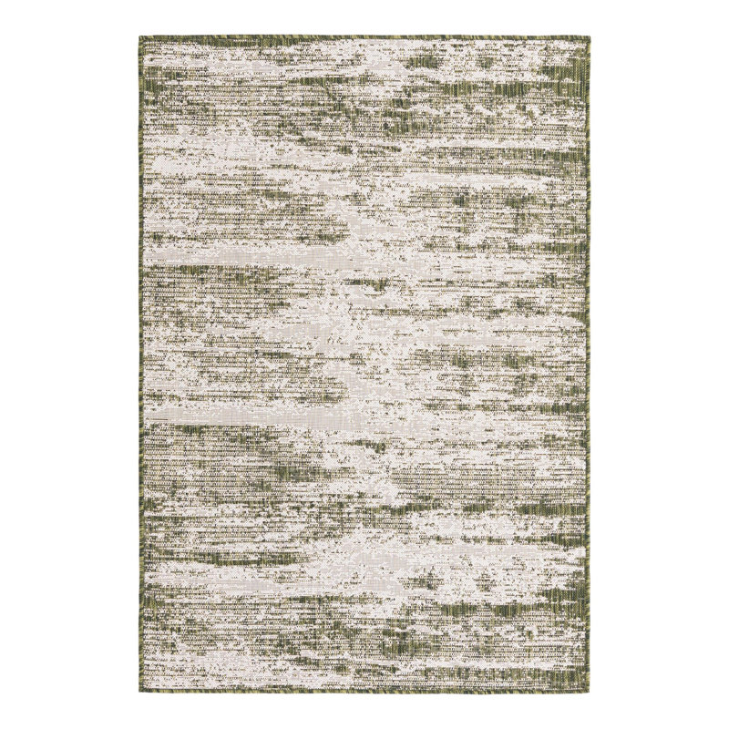 Tapis d'extérieur moderne Green_Unique Loom Cartago, Rectangle 4 pi x 6 pi