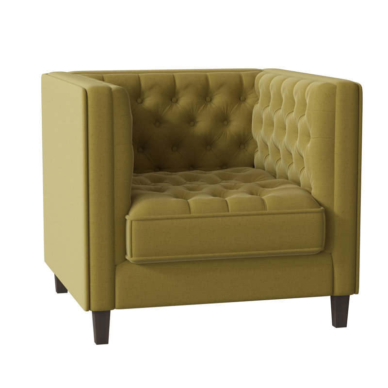 Jess Tufted Armchair, M9463 Kiwi, Brown Mahogany