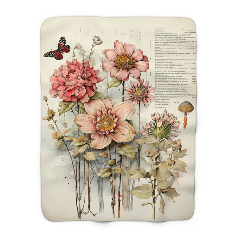 Bouquet d'éclaboussures de couleur - couverture en sherpa de qualité supérieure 1 pièce - impression d'art luxueux