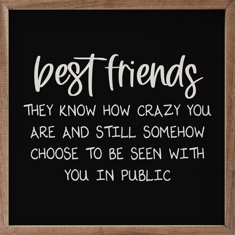 Best Friends Crazy Black, 4" H x 4" W x 1" D