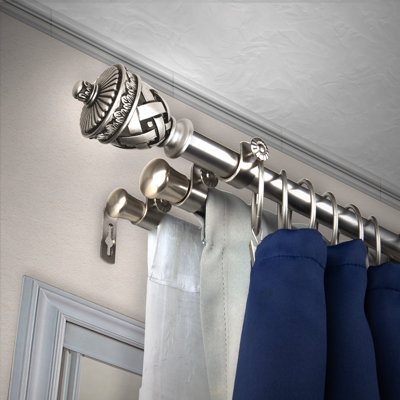 Abinaya Steel Adjustable Triple Curtain Rod