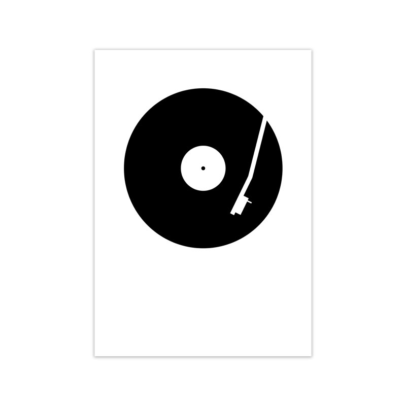 Black And White Abstract Vinyl - Print, No Frame, 59cm H x 42cm W x 1cm D