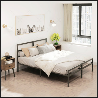 Metal Platform Bed Frame With Headboard