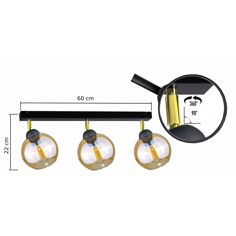 Glass Ceiling Spotlight, Black