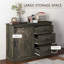 Armoire de cuisine avec porte de grange coulissante et 3 tiroirs de rangement